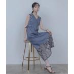 ワンピース レーストリムデニムワンピース