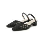 サンダル チェックオーガンジーストラップサンダル レディース