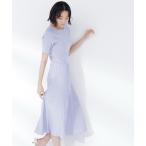 ワンピース アイレットフレアニットワンピース