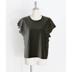 tシャツ フラワースリーブ レースTシャツ レディース