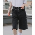 ジーンズ adidas/アディダス サイドラインデニムハーフパンツ ジーパン ジーンズ ショートパンツ ショーツ 2026年春夏 メンズ レディース