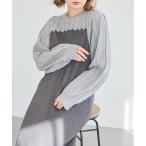 「LAVEANGE」 ニットワンピース 4L グレー レディース