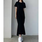 「Louere」 半袖ワンピース LARGE ブラック レディース