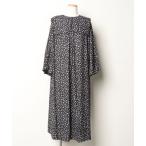 「ROPE' PICNIC」 花柄半袖ワンピース 38 ブラック レディース