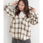 ブラウス シャツ 「洗濯機可/S-LL」涼しげで軽やかな チェックフーディーシャツ レディース