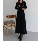 「callautia」 ニットワンピース MEDIUM ブラック レディース