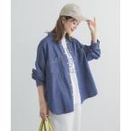 ブラウス シャツ デニムバンドカラーシャツ | デニムシャツ/春服/オーバーサイズ/大人カジュアル レディース