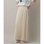 スカート サテンセミフレアスカート