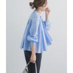 ショッピングレディース ブラウス シャツ ストライプリボンフレアブラウス レディース