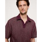  рубашка-поло relax Fit вафля вязаный рубашка-поло мужской 