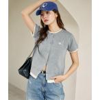 カーディガン MARY QUANT × PUBLUX/マリークワント レイヤード風 ショートスリーブ ニット カーディガン　限定展開 レディース