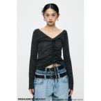 ショッピング韓国ファッション ニット セーター INSILENCE GATHER ニットトップス レディース