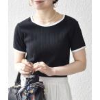 tシャツ SHIPS any:「洗濯機可能」テレコ リブ バイカラー ショートスリーブ TEE レディース