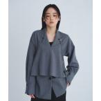 ショッピング新作 ブラウス シャツ 「新作」レイヤードテーラーカラーシャツ｜ウォッシャブル/春服 レディース