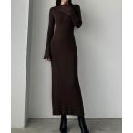 「Louere」 ニットワンピース SMALL ブラウン レディース