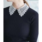 ニット セーター レース襟 RIBホールガーメントプルオーバー レディース