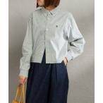 ブラウス シャツ 「GYMPHLEX/ジムフレックス」 ショート丈 ボタンダウン タイプライター マルチストライプシャツ レディース