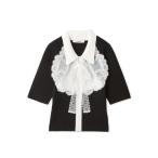 ニット セーター エンブロイダリーカラードッキングニット レディース