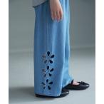 ショッピング子供服 パンツ 「WEB限定」お花カットモチーフデニムパンツ キッズ 子供服 女の子
