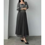「Louere」 キャミソールワンピース MEDIUM チャコール レディース