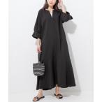 「LAVEANGE」 7分袖ワンピース LL ブラック レディース