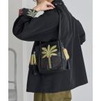 トートバッグ sampo×earヤシ柄刺しゅう＆タッセルバッグ「本革」 レディース