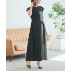 「RUIRUE BOUTIQUE」 半袖ワンピース 3L ブラック×カーキ レディース