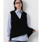 ベスト ジレ 総針バックレイヤードＶネックベスト レディース