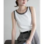 キャミソール リブチュール使いタンク