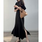 「LAUIR」 半袖ワンピース MEDIUM ブラック レディース