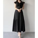 「mipiarl」 長袖ワンピース LARGE ブラック レディース