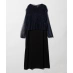 ショッピングサテン ワンピース チュール サテン コンビ ワンピース