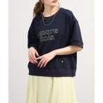 tシャツ EGLANTINE チェーンステッチ半袖ロゴカットソー レディース