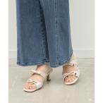 サンダル サテンダブルリボンミュールサンダル レディース