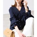 ブラウス シャツ Vネックフレアスリーブブラウス レディース