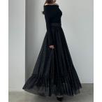 「Louere」 ロングスカート X-LARGE ブラック レディース