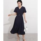 「NATURAL BEAUTY BASIC」 半袖ワンピース SMALL ネイビー レディース