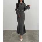 「CENEA」 ノースリーブワンピース X-LARGE チャコール レディース