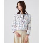 ブラウス シャツ 「ウォッシャブル」サテンフラワープリントブラウス レディース