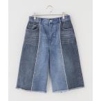 ジーンズ デニム デニムパンツ デニムドッキングハーフパンツ レディース