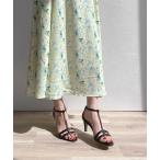 サンダル Tストラップ シンプル サンダル (7.0cmヒール) レディース