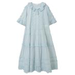 ワンピース サテンリボンいっぱいローンワンピース