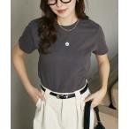 tシャツ MARY QUANT × PUBLUX/マリークワント ワンポイント 刺繍 ロゴTシャツ　限定展開 レディース