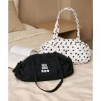 ショッピングボストン ボストンバッグ MARY QUANT × PUBLUX/マリークワント ロゴ刺繍 ギャザー ボストンバッグ　限定展開 レディース