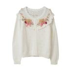 カーディガン テディ＆ローズモチーフヨークニットカーディガン レディース