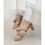 サンダル アシンメトリーリボンミュールサンダル レディース