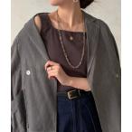 キャミソール テレコカップ付きスクエアタンク