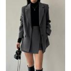 「junoah」 スカートスーツ MEDIUM チャコール レディース