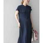「SHIPS any」 半袖ワンピース ONE SIZE ネイビー レディース