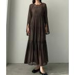 「Louere」 長袖ワンピース SMALL モカ レディース
